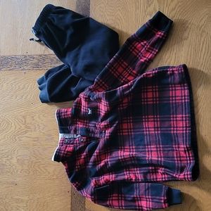 Buffalo plaid fleece outfit